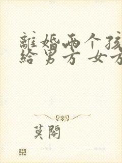 离婚两个孩子判给男方 女方出多少抚养费