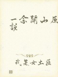 一念关山原著小说封面