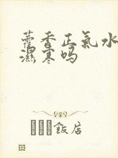 藿香正气水能除湿寒吗封面