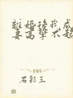 离婚后我成了前妻高攀不起的神结局封面