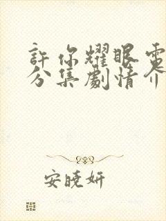 许你耀眼电视剧分集剧情介绍封面