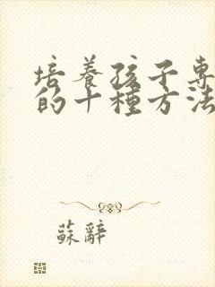 培养孩子专注力的十种方法