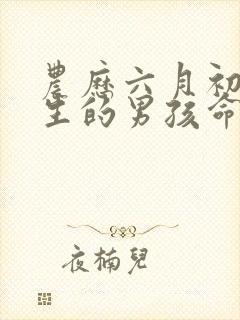 农历六月初三出生的男孩命运