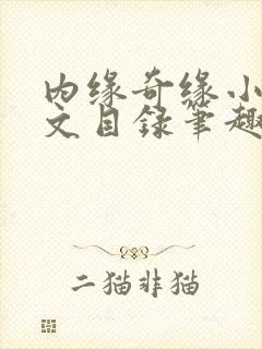 内缘奇缘小说全文目录笔趣阁