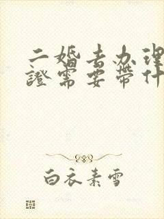 二婚去办理结婚证需要带什么证件