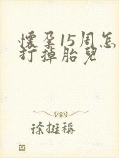 怀孕15周怎么打掉胎儿