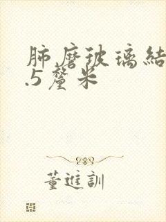 肺磨玻璃结节1.5厘米封面