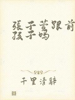 张子萱跟前夫有孩子吗封面