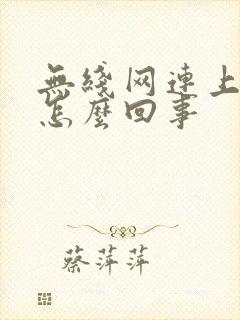 无线网连上没网怎么回事