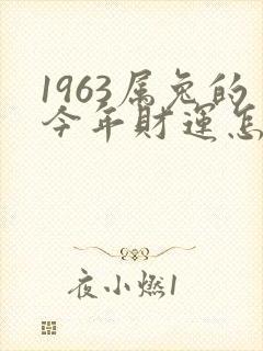 1963属兔的今年财运怎么样封面