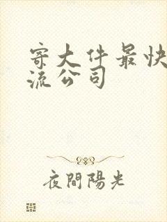 寄大件最快的物流公司