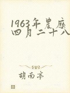 1963年农历四月二十八命运
