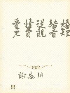 爱情从结婚开始免费观看短剧