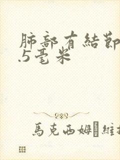 肺部有结节 0.5毫米