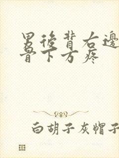 男后背右边肩胛骨下方疼