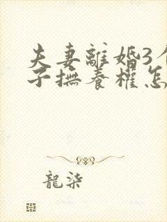 夫妻离婚3个孩子抚养权怎么判定