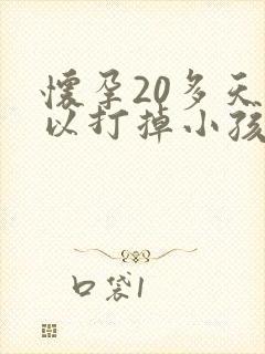 怀孕20多天可以打掉小孩吗