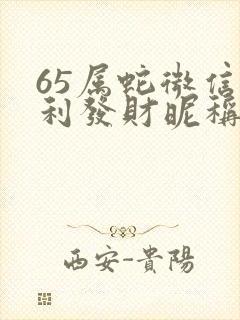 65属蛇微信吉利发财昵称