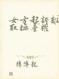 女方起诉离婚争取抚养权封面