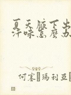 夏天腋下出汗有汗味怎么办