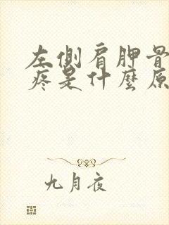 左侧肩胛骨后背疼是什么原因引起的女性