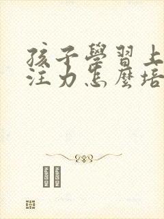 孩子学习上的专注力怎么培养封面