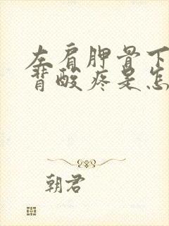 左肩胛骨下方后背酸疼是怎么回事