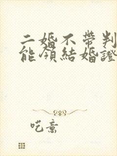 二婚不带判决书能领结婚证吗