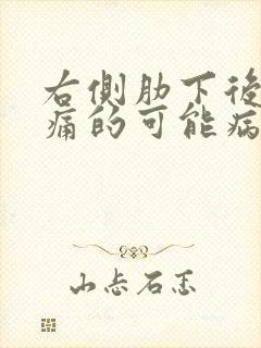 右侧肋下后面疼痛的可能病因封面