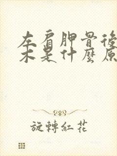 左肩胛骨后背麻木是什么原因