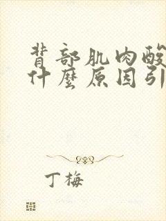 背部肌肉酸痛是什么原因引起的封面