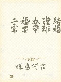 二婚办理结婚证需要带离婚证吗