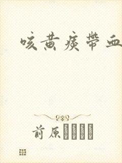 咳黄痰带血丝封面