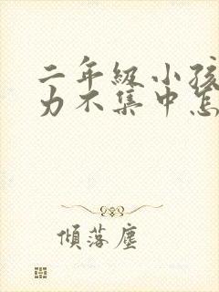 二年级小孩注意力不集中怎么办封面