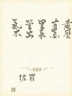 气管里有黄痰咳不出来怎么办封面