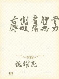 右侧肩胛骨和胳膊酸痛无力