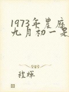 1973年农历九月初一是什么命封面
