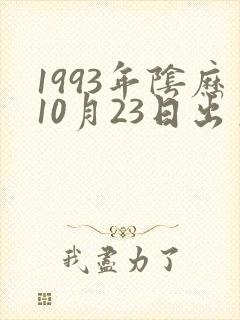 1993年阴历10月23日出生的命运