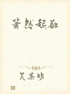 萧然起敬封面