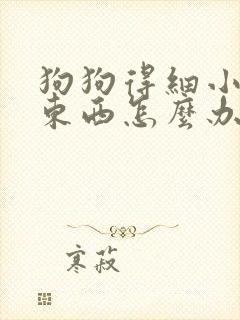 狗狗得细小不吃东西怎么办封面