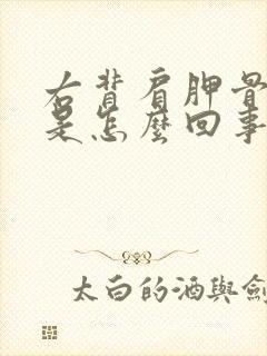 右背肩胛骨酸痛是怎么回事封面