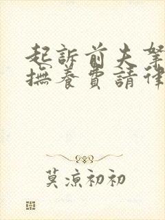 起诉前夫拿孩子抚养费请律师要多少钱