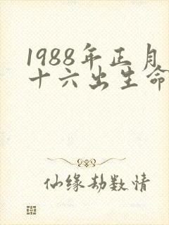 1988年正月十六出生命运