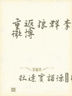 重返狼群李微漪微博封面