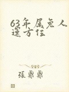 63年属兔人财运方位