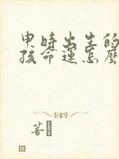 申时出生的马男孩命运怎么样