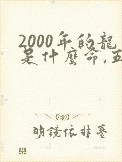 2000年的龙是什么命,五行属性封面