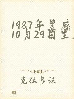 1987年农历10月29日生辰八字