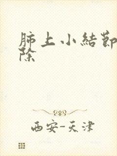 肺上小结节影消除封面