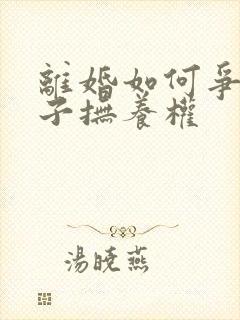 离婚如何争夺孩子抚养权